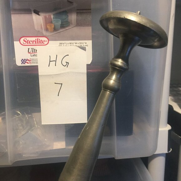 Vintage Pewter Candle Stick Holder 21" Tall - Picture 7 of 7